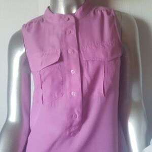 J Crew Lavender Sleeveless Pocket Top Size 0